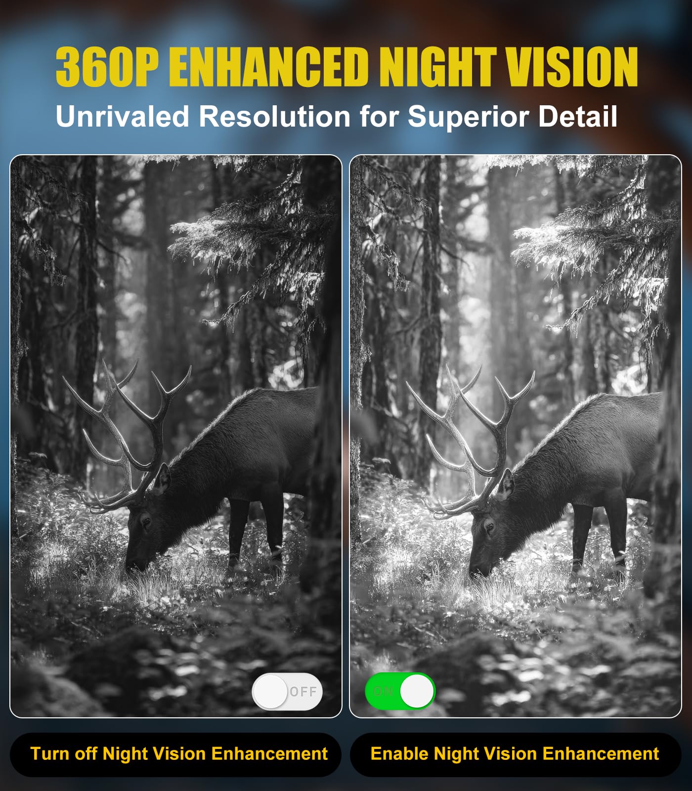 Zivolixd 4K Night Vision Binoculars with 350m Rangefinder, 36MP Infrared Goggles for Adults, 500m Viewing in Total Darkness, 32G 4500mAh Battery & 8X Zoom for Hunting, Camping & Security