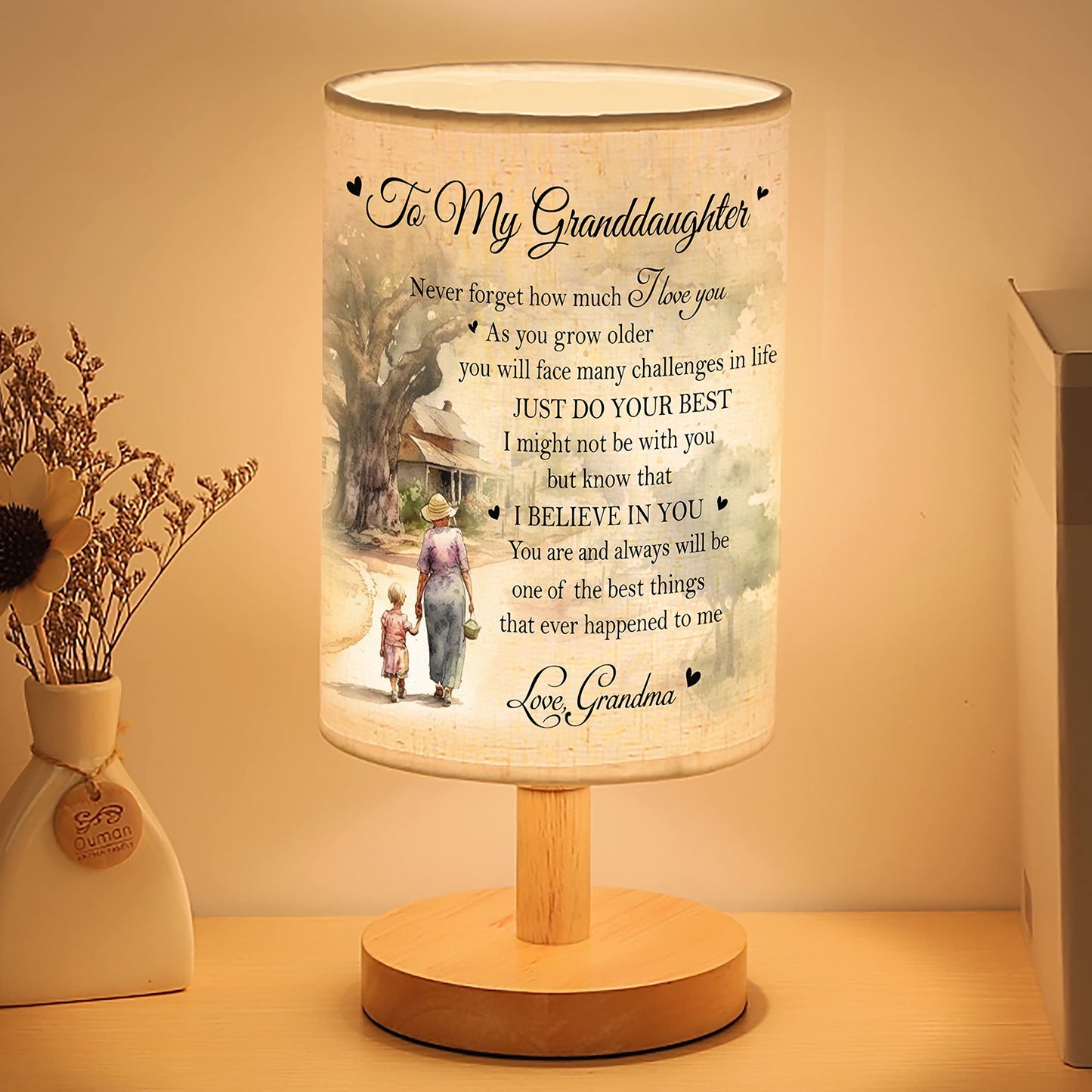 Granddaughter Gifts from Grandma - Granddaughter Table Lamp Christmas Gifts for Granddaughter Birthday Gifts Graduation Gifts Granddaughter Night Light TNT1
