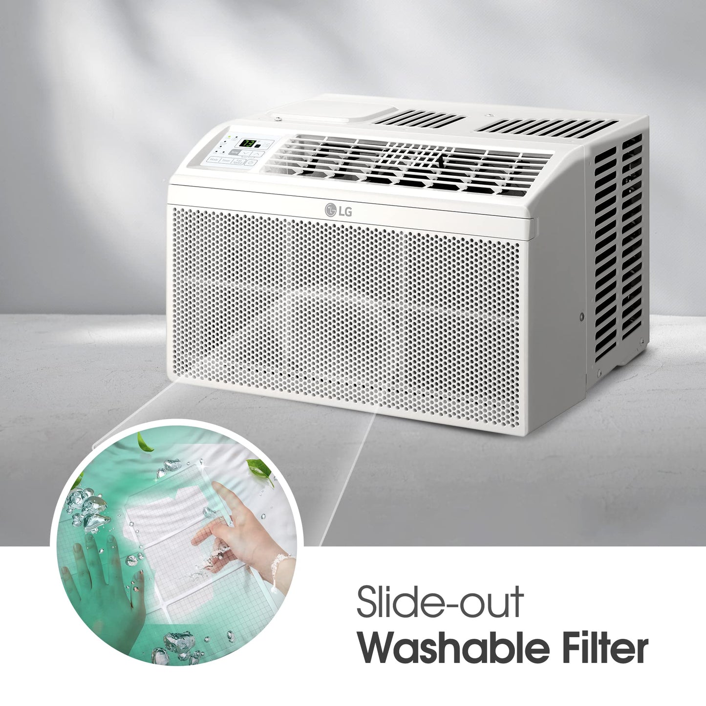 Lg 5800 Btu Window Air Conditioners [2023 New] Remote Control Ultra-Quiet Compact-Size Washable Filter Multi-Speed Fan Cools 260