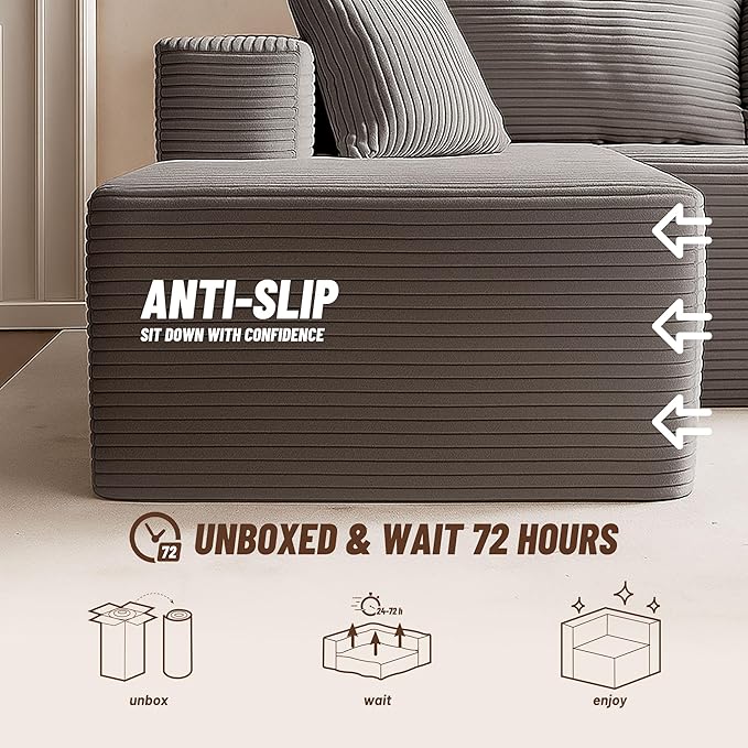 Afuson Cozy Single Seat, Comfortable Seating, No Assembly Required, Grey
