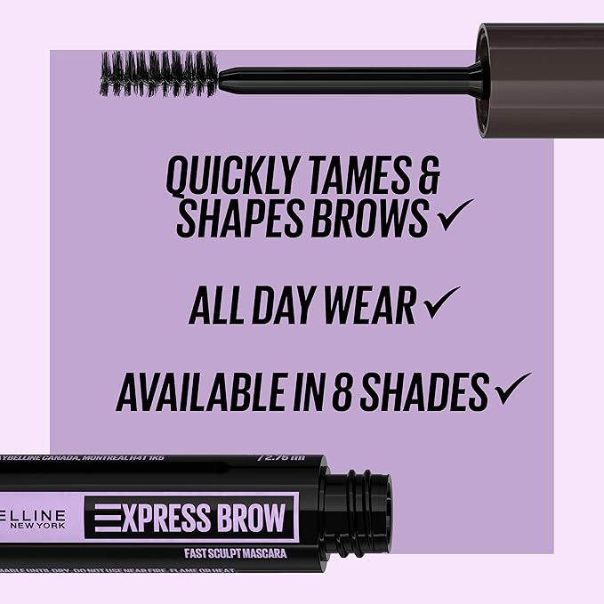 Maybelline Brow Ultra Slim Defining Brow Pencil + Brow Fast Sculpt Brow Gel Makeup Bundle, Includes 1 Deep Brown Eyebrow Pencil and 1 Clear Eyebrow Gel