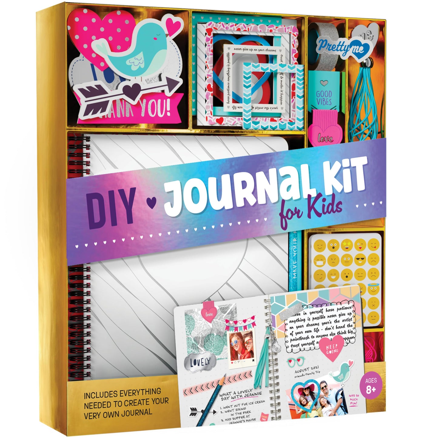 Pretty Me DIY Journal Kit for Girls - Gift for 8-14 Year Old Girl - Cool Birthday Gifts Ideas for Teens - Fun, Cute Art & Crafts Kits for Tween Teenage Kids- Scrapbook & Diary Supplies Toy Set
