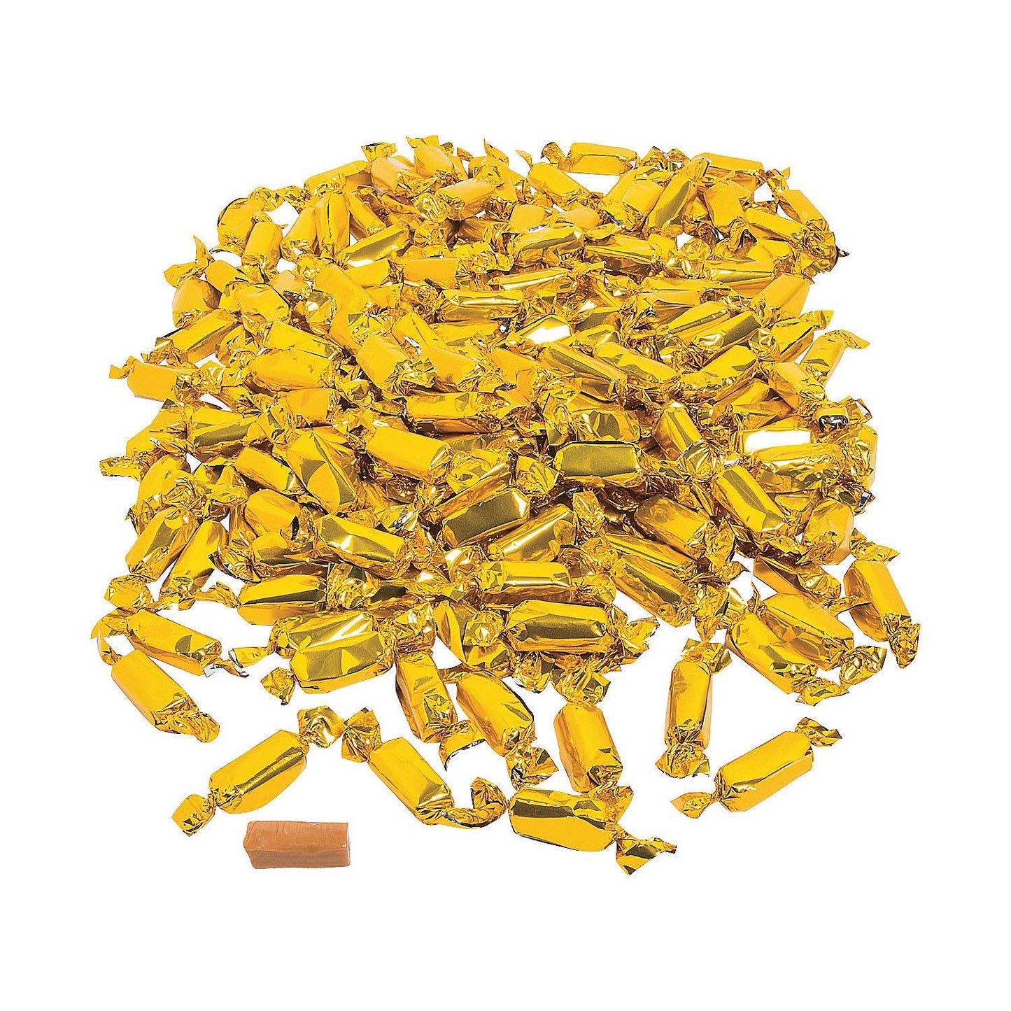 Fun Express Gold Foil Wrapped Caramels - 2 Pounds - Candy Buffet, Wedding and Party Candies | Graduation | Weddings | Receptions - Gold