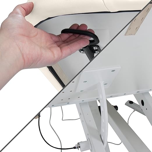 EarthLite Ellora Electric Lift Massage Table with Manual Tilt, Made in USA, 32" x 73, Vanilla Creme