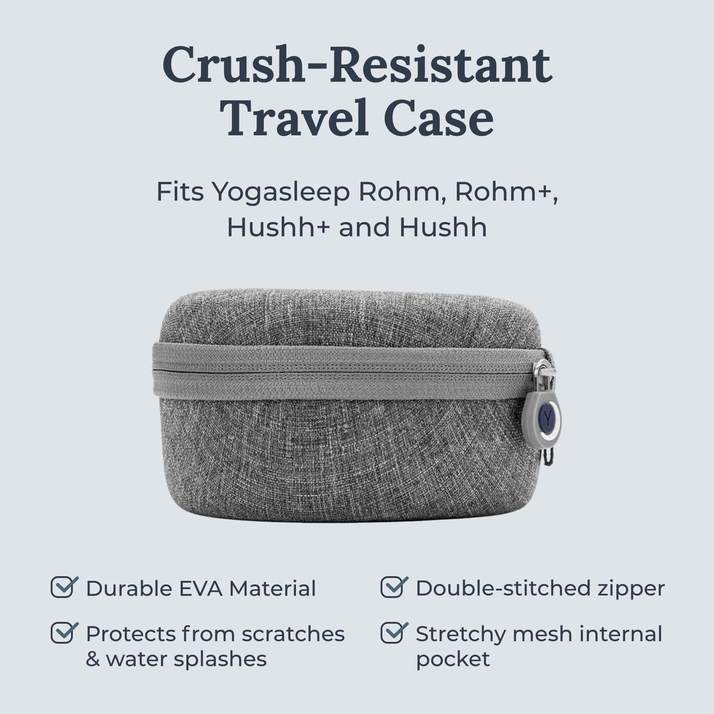 Yogasleep Hushh & Crush Resistant Travel Case, (2 Piece Set) Portable White Noise Sound Machine for Baby, 3 Soothing Natural Sounds, Noise Canceling for Sleep Aid, Office Privacy, & Meditation