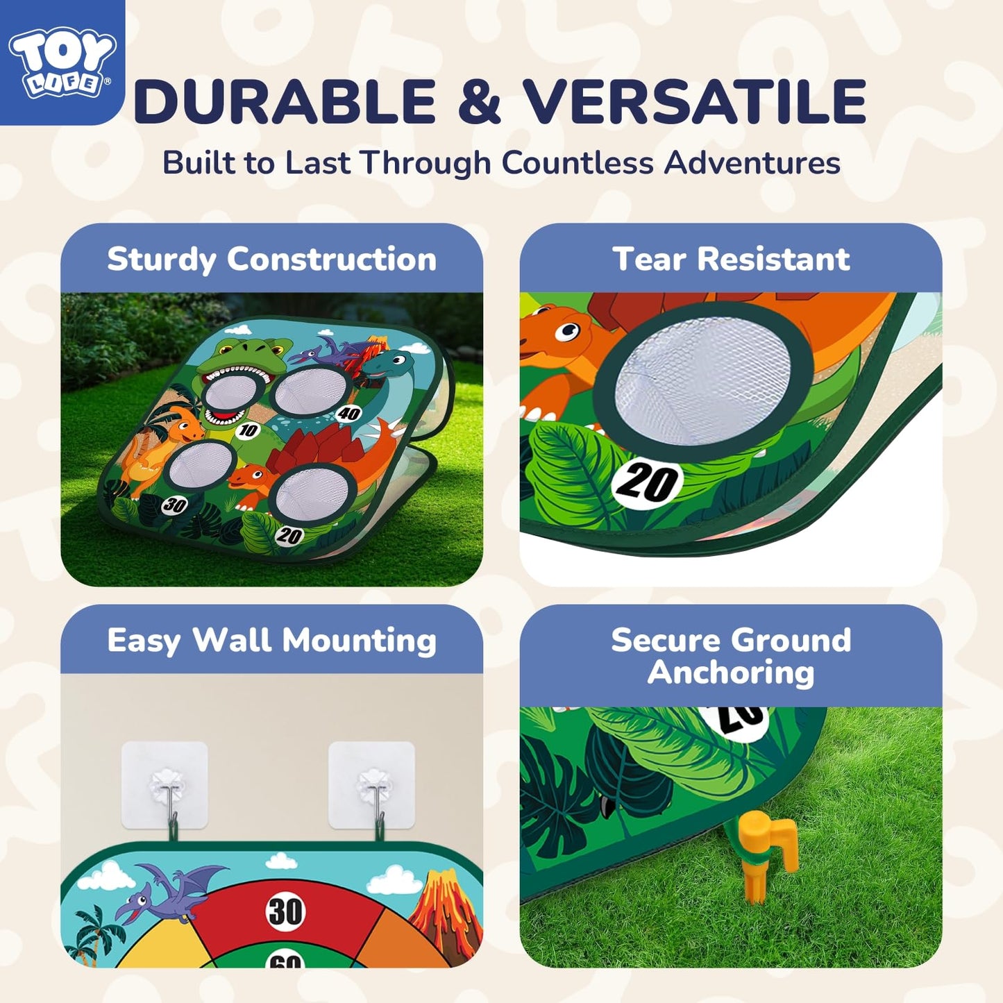 TOY Life Toddler Outdoor Toys for Kids Ages 4-8, Bean Bag Toss, Outside Yard Games for Kids Cornhole, Indoor Lawn Backyard Games Birthday Family Party Toddler Game, Gift for Boys 3 4 5 6 7