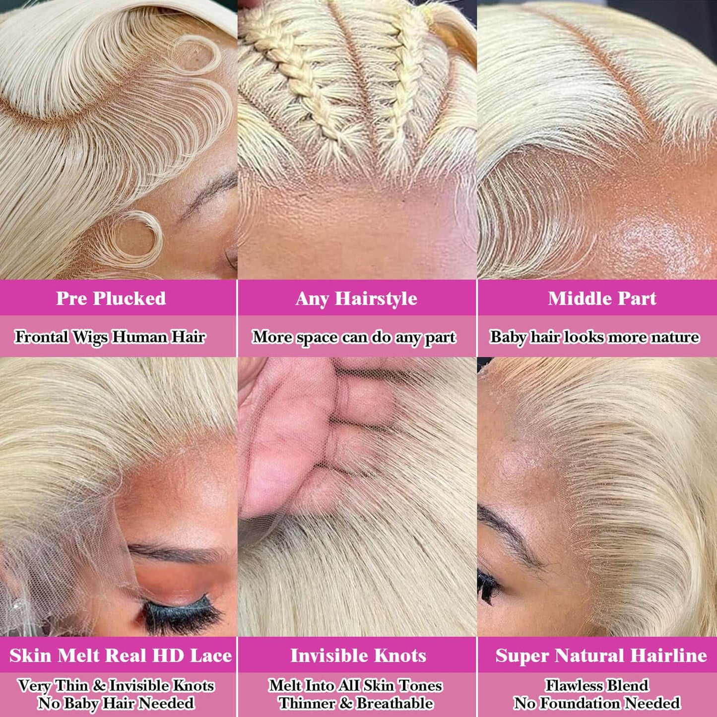 JIEDAOKOU 613 Lace Front Wig Human Hair Blonde Wig Human Hair 13x6 Transparent Lace Front Wigs 20 Inch 200 Density 613 HD Lace F