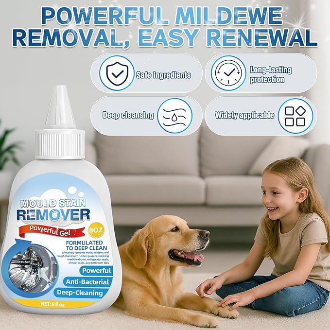 Stain Remover Gel,8 Fl Oz Washing Machine Cleaner for Grout Caulk, Bathroom, Shower, Bathtub, Refrigerator Cleaning Solution, Front Load Washer Gasket, Grout Cleaner