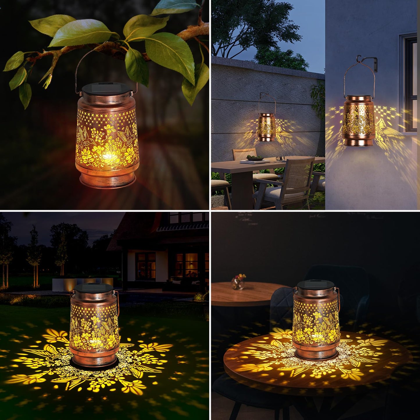 siruitong Solar Lantern Outdoor Lamp Waterproof Decorations Garden Decor, Christmas Birthday Gifts for Women, Mom, Grandma Decorative Garden, Yard, Patio, Lawn, Balcony Porch - Hummingbird
