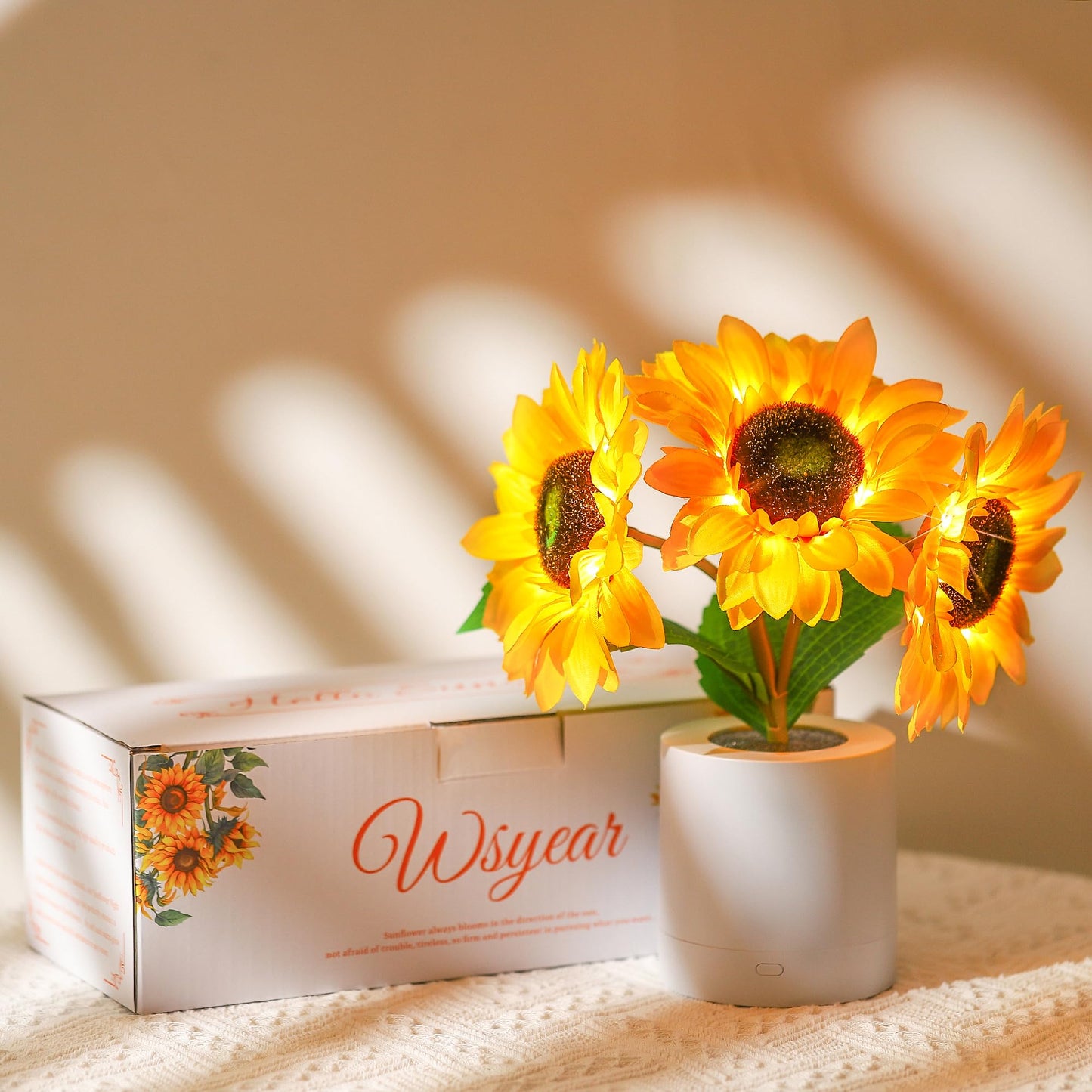 WSYEAR Sunflower Gifts for Women-Sunflowers Flower Lamp Night Light for Bedroom Decor,Birthday Gifts for Her Mom Wife Friends Girlfriend Teacher Grandma