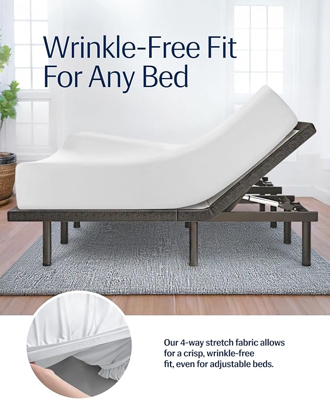 REST® Evercool®+ Fitted Sheet, Queen Size, Arctic White, 15" Deep (up to 18’’), Breathable Bedding for Hot Sleeper and Night Sweats, Bed Sheet with Ionic+ Self-Cleaning Silver Yarn for Sensitive Skin