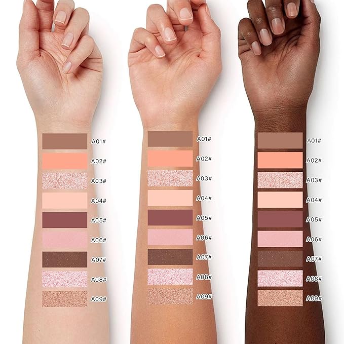 Light Brown Shimmer Single Eyeshadow Makeup Powder Palette，High Pigment Blendable Formula Eye Make-up，Neutral Eye Shadow，sombras para ojos，Longwear Waterproof，Vegan & Cruelty-Free，Eyeshadow Gift