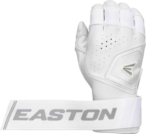 Easton | MAV PRO LOCKED IN Baseball Batting Gloves | White/White | Adult Medium