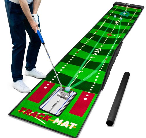 SAPLIZE Golf Putting Mat, Visible Trajectory Tracing, Multiple Training Modes, with Putting Alignment Mirror and Adjustable Green Slopes, Putting Green Matt for Indoors and Outdoors