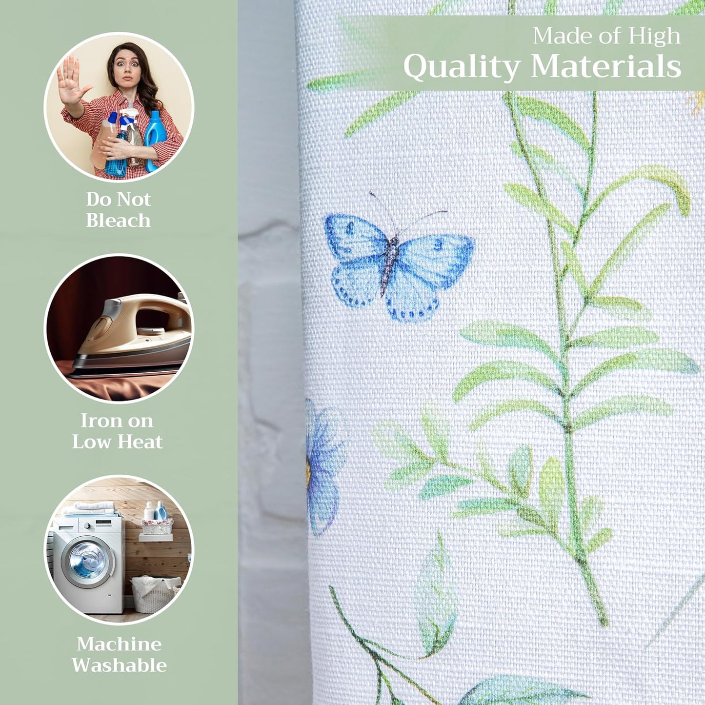 Maison d' Hermine Kitchen Towels Set of 3 100% Cotton 27.50" x 20" Reusable Cloth Tea Dish Towels Absorbent with Hanging Loop for Kitchen, Home, Dining, Cocktail Parties Spring/Summer (Just Floral)