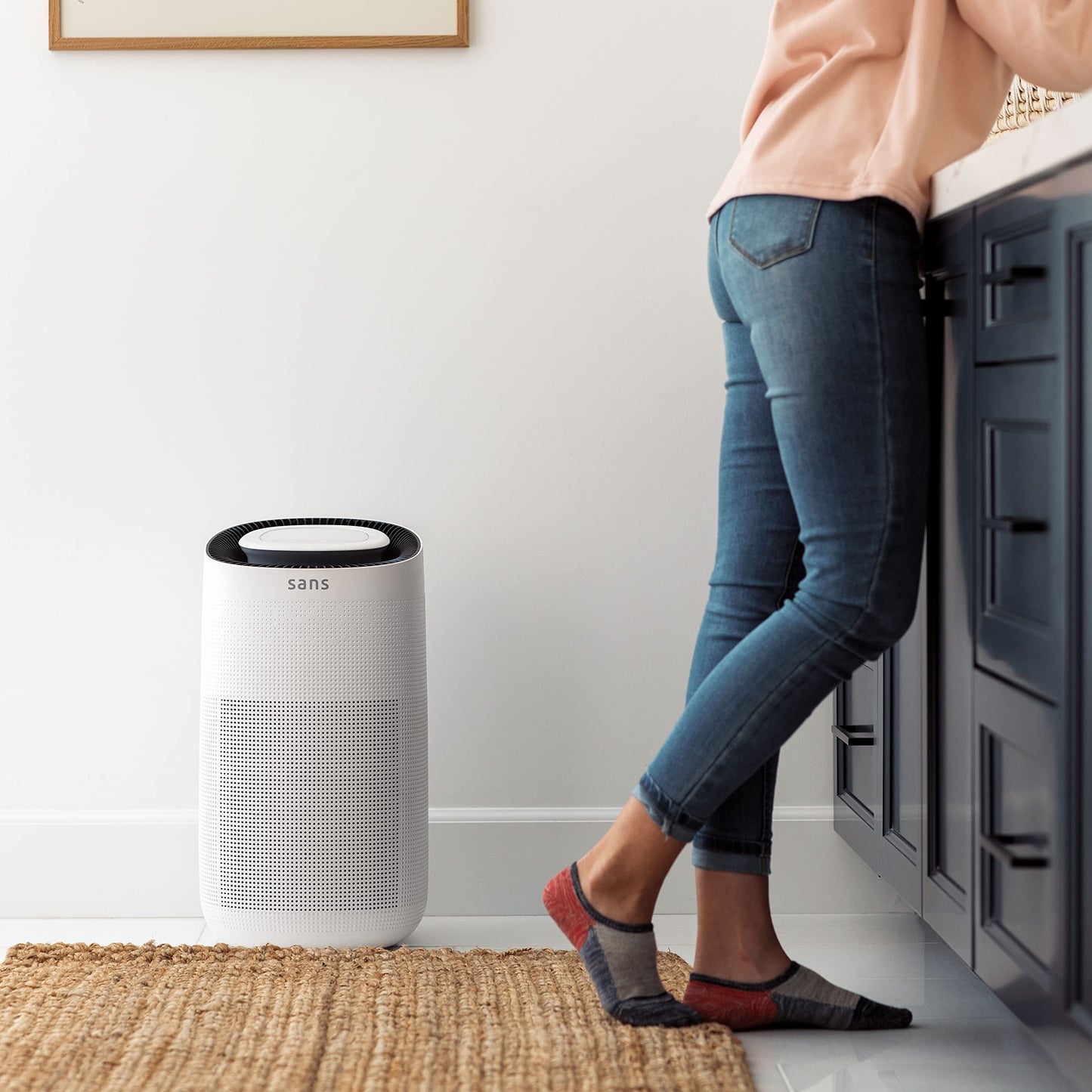 Sans HEPA 13 Air Purifier for Home Extra Large Rooms (1560 sq ft) | UV-C Sterilization & Carbon Odor Defense | Quiet 35dB Auto-Mode, Protect from Smoke, Pollutants, Dust & Allergens (White)