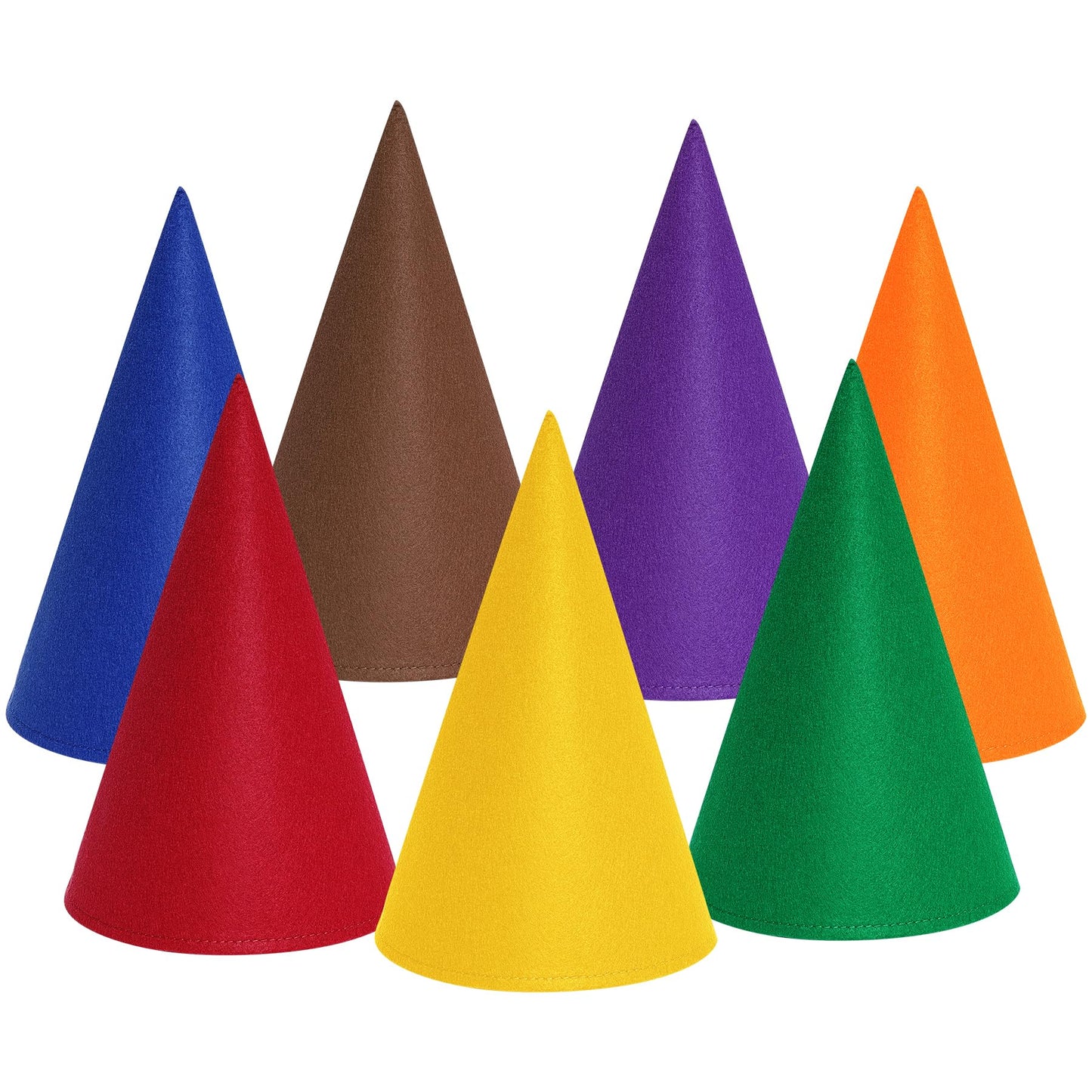 Bantoye 7 Packs Halloween Gnome Hats Felt Dwarf Hats for Unisex Adults Halloween Christmas Party Costume Supplies, Multicolor 1