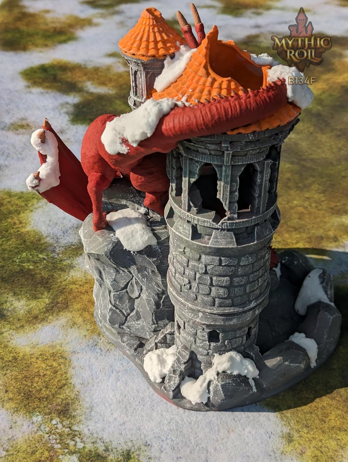 Dragon 3D Printed Dice Tower - Mythic Roll Collection - Unchained Games - Ascend to New Heights with your Rolls! (30.) Silk-Violet)