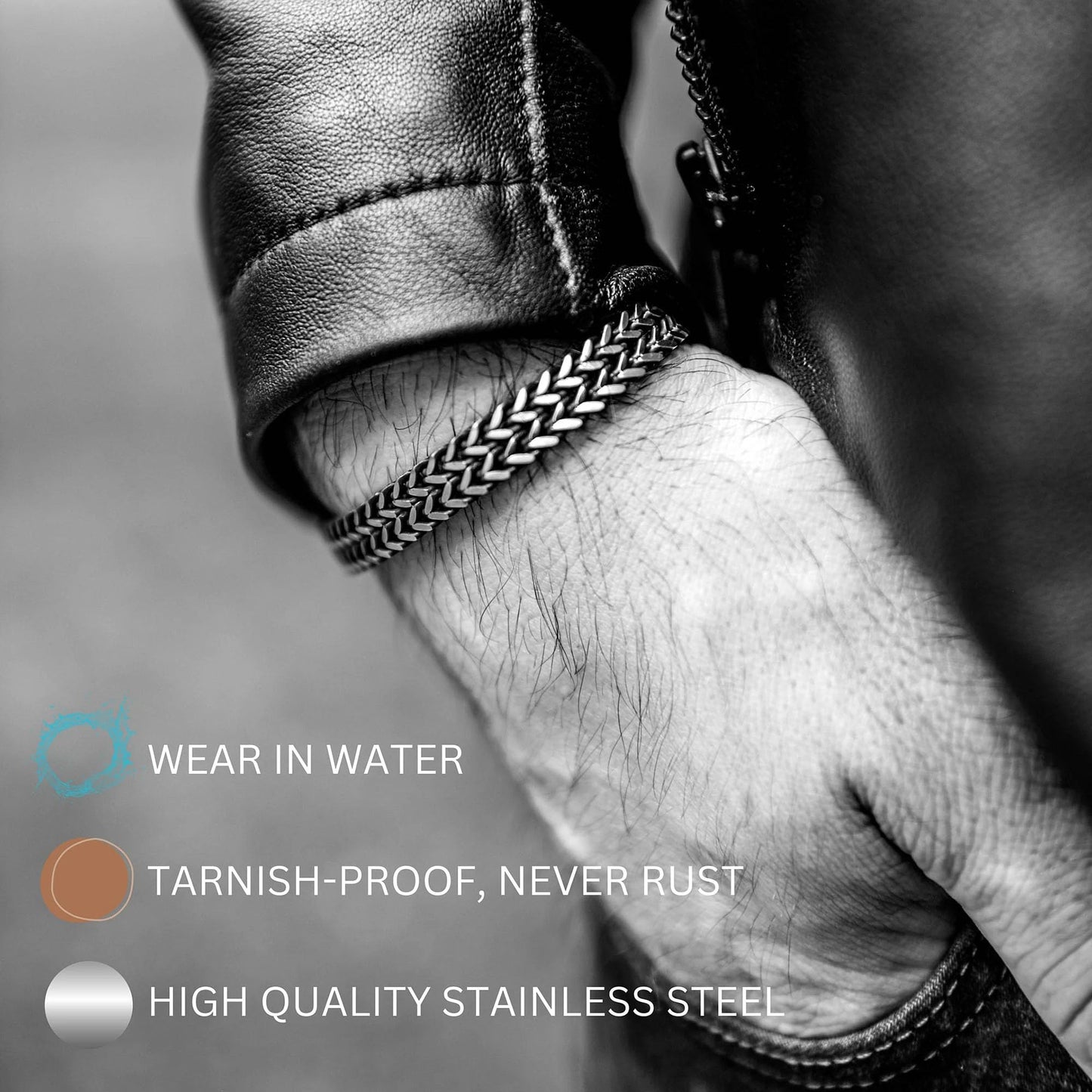 Husband Christmas Gifts Mens Bracelet, Husband Stocking Stuffers Link Chain Mens Jewelry Anniversary Birthday Gifts for Him