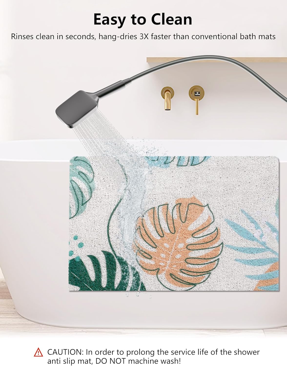 Bathtub Mat Non Slip, Yonala 24 x 16 Inch Premium Non Slip Shower Mats for Inside Shower, Soft Trimmable PVC Loofah Anti Slip Shower Mat, Fast Drying Shower Floor Mat for Bathroom, Home, Bath Tub