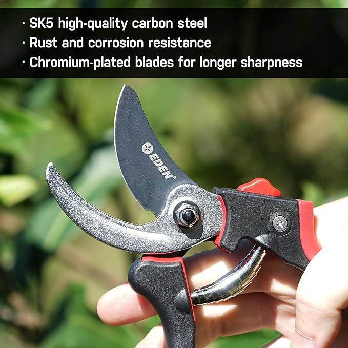 Eden 39001 Professional Sharp Bypass Pruning Shears, Tree Trimmers Secateurs,Hand Pruner, Garden Shears,Clippers For Garden, Bonsai Cutters