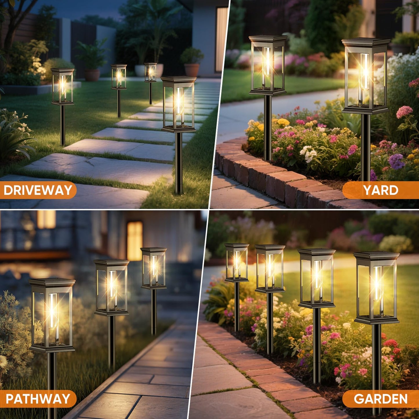 NIOWS Solar Pathway Lights Outdoor Waterproof – 10 Pack Bright Solar Powered Garden Lights with Auto On/Off, IP65 LED Landscape Lighting for Walkway Patio Lawn Yard Decor