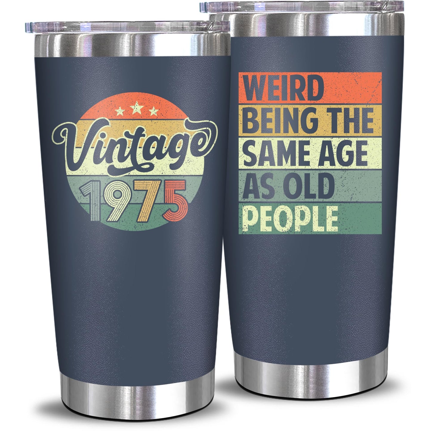 NewEleven 50th Birthday Gifts For Men Women - 1975 50th Birthday Decorations For Him Her - Present For Men Women Turning 50 Year Old Gifts For Mom, Dad, Wife, Husband - 20 Oz Tumbler