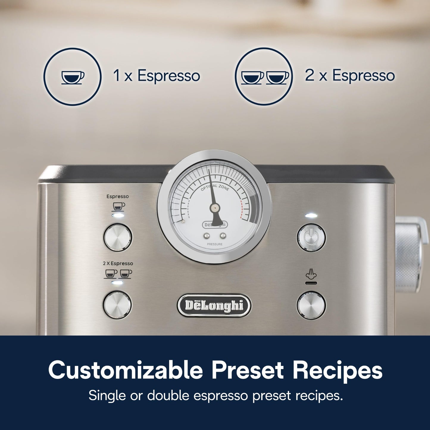 De’Longhi Classic Espresso Machine with Milk Frother, 15-Bar Pump & Temperature Control - Barista Coffee Maker Kit for Espresso, Latte, Cappuccino & Iced