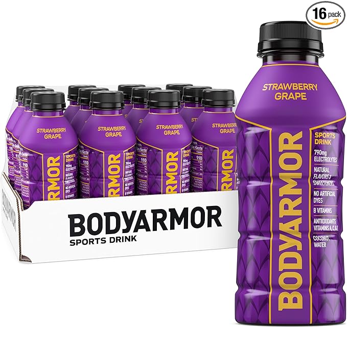 BODYARMOR Sports Drink, Strawberry Grape, Electrolyte Drink Hydration, 16 Fl Oz Bottles (12 Pack), Flavored Coconut Water ...