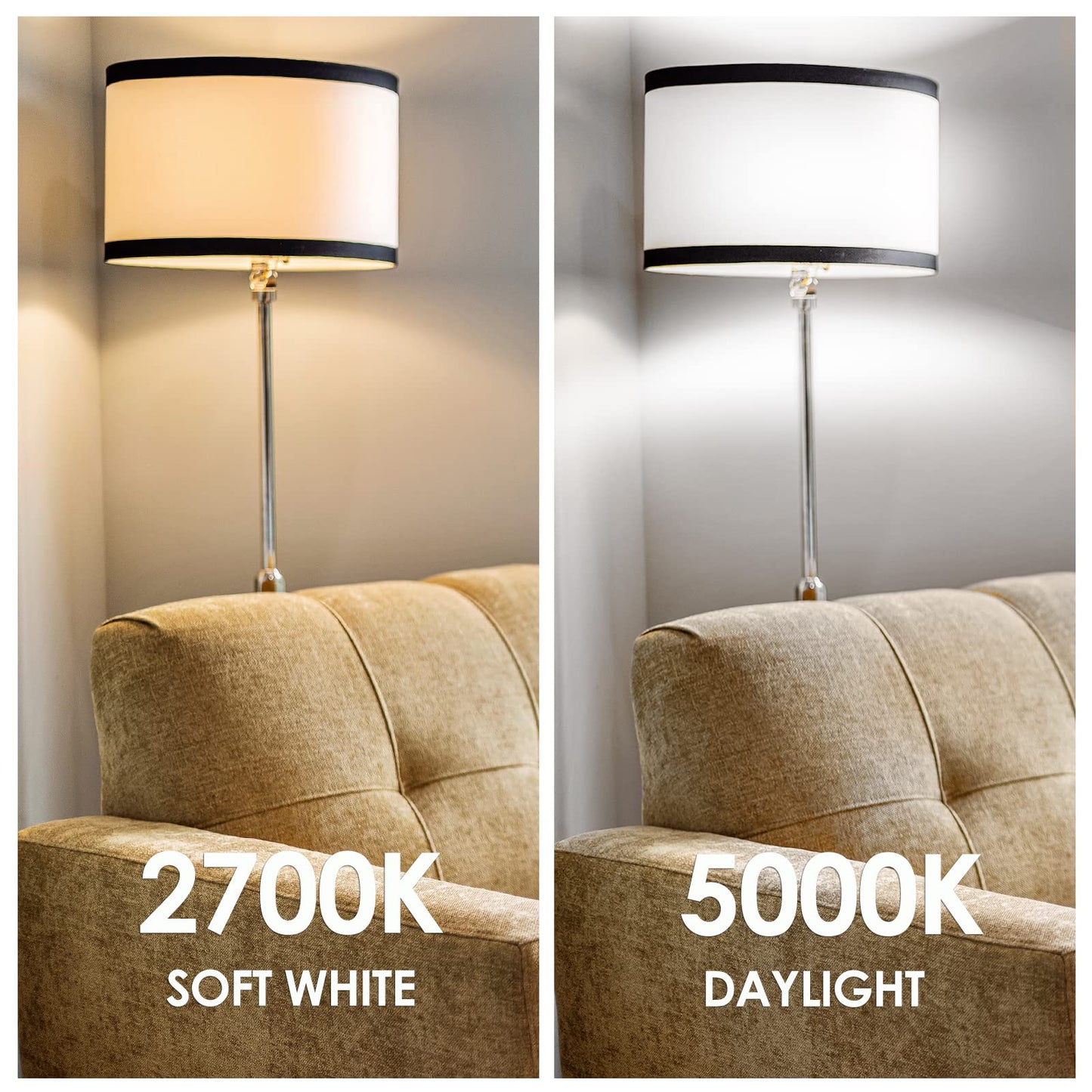 ENERGETIC SMARTER LIGHTING 150 Watt LED Light Bulb, Super Bright A21 Daylight 5000K, Non-Dimmable, 2300lm, High Lumen Light Bulbs, UL Listed, 2-Pack