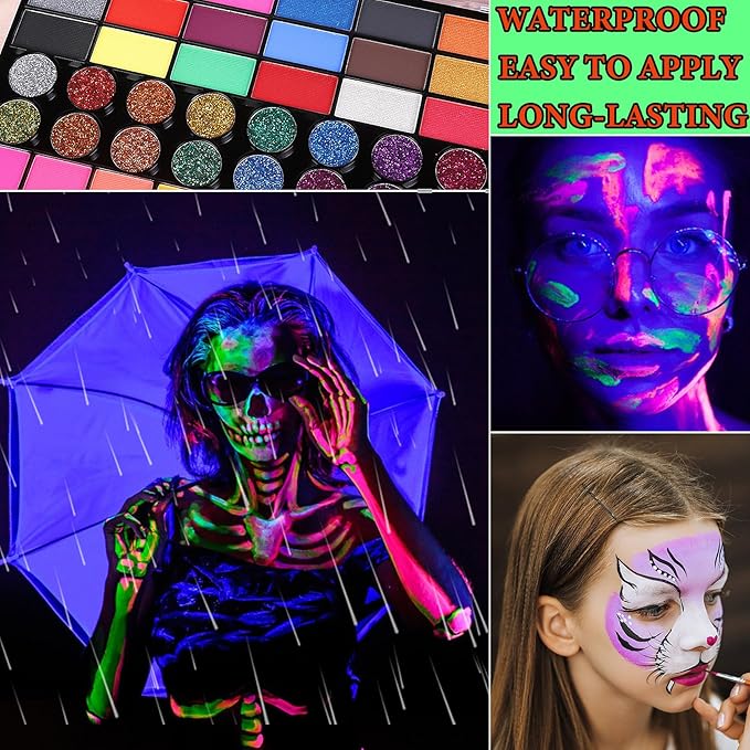 42 Colors Bruise Wheel for Special Effects,Halloween Face Body Paint SFX Makeup,Light Green Witch Zombie Gamora Face Body Paint Oil Based Cosplay Theatrical Halloween Makeup Kit