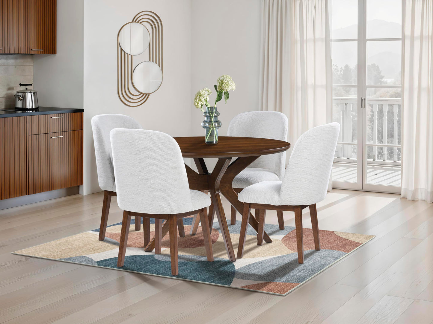 Signature Design by Ashley Lyncott Traditional Round Dining Room Table, Seats up to 4, Brown, 45" W x 29.75" H