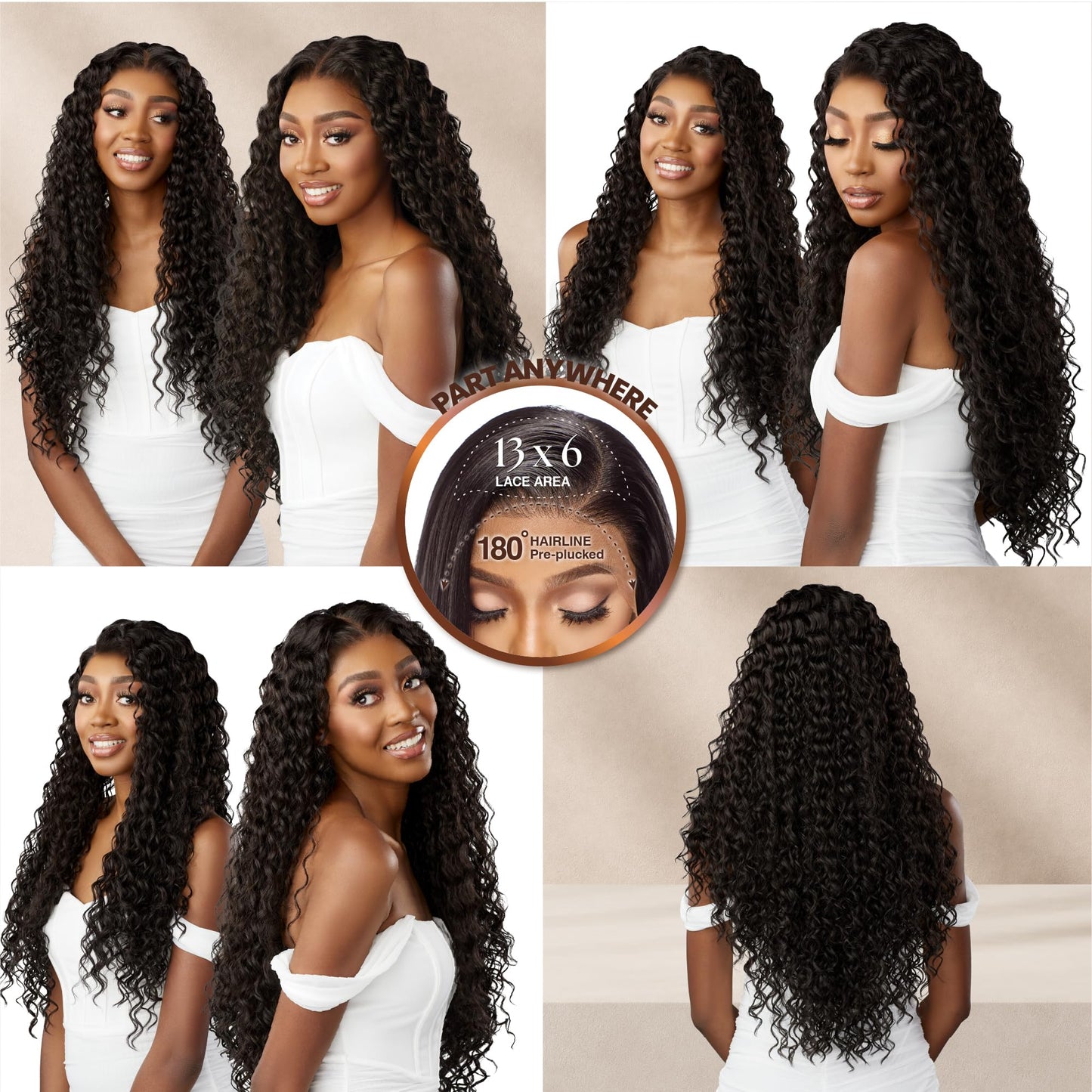 Sensationnel Bare Lace 13X6 Wigs - Unit 5 Lacefrontal Glueless Synthetic 180 Degree Preplucked Hairline (2 DARKBROWN)