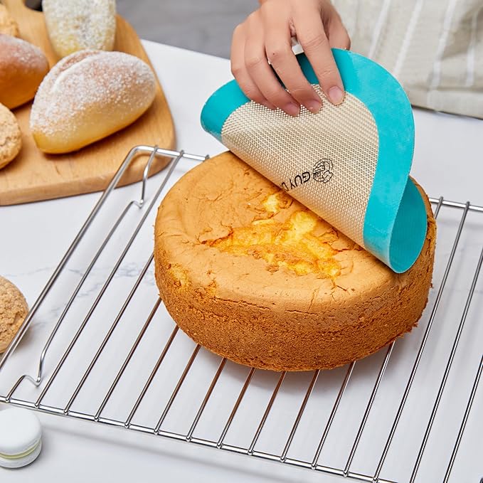 GUYDREMAT 9-Inch Silicone Baking Mats Set of 2 - Non-Adhesive, Heat Resistant Up to 480°F, Durable for Baking Cakes, Pizza, Pastries, Bread, Easy Storage, Ideal for Convection Ovens