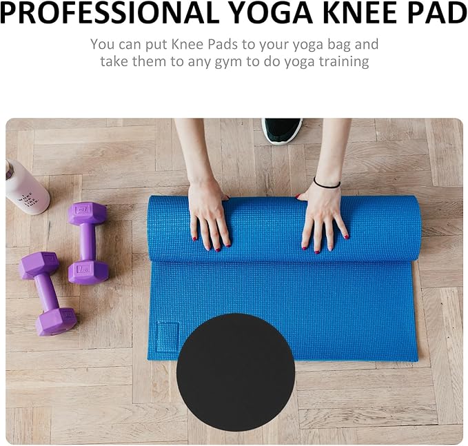 SHERCHPRY Yoga Knee Pads and Elbow Cushion, High-Elastic 15Mm Thick Non-Slip Yoga Kneeler Mat, Household Exercise Support Pads for Pilates and Fitness, Black Pair for Home Workout and Floor
