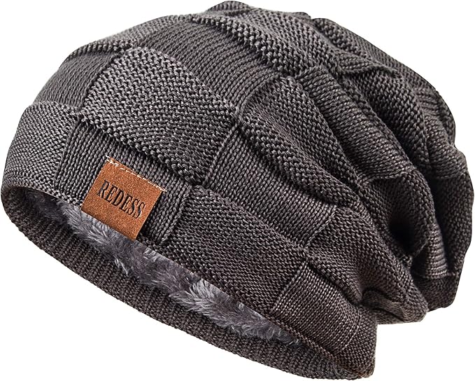 REDESS Beanie Hat for Men and Women Winter Warm Hats Knit Slouchy Thick Skull Cap