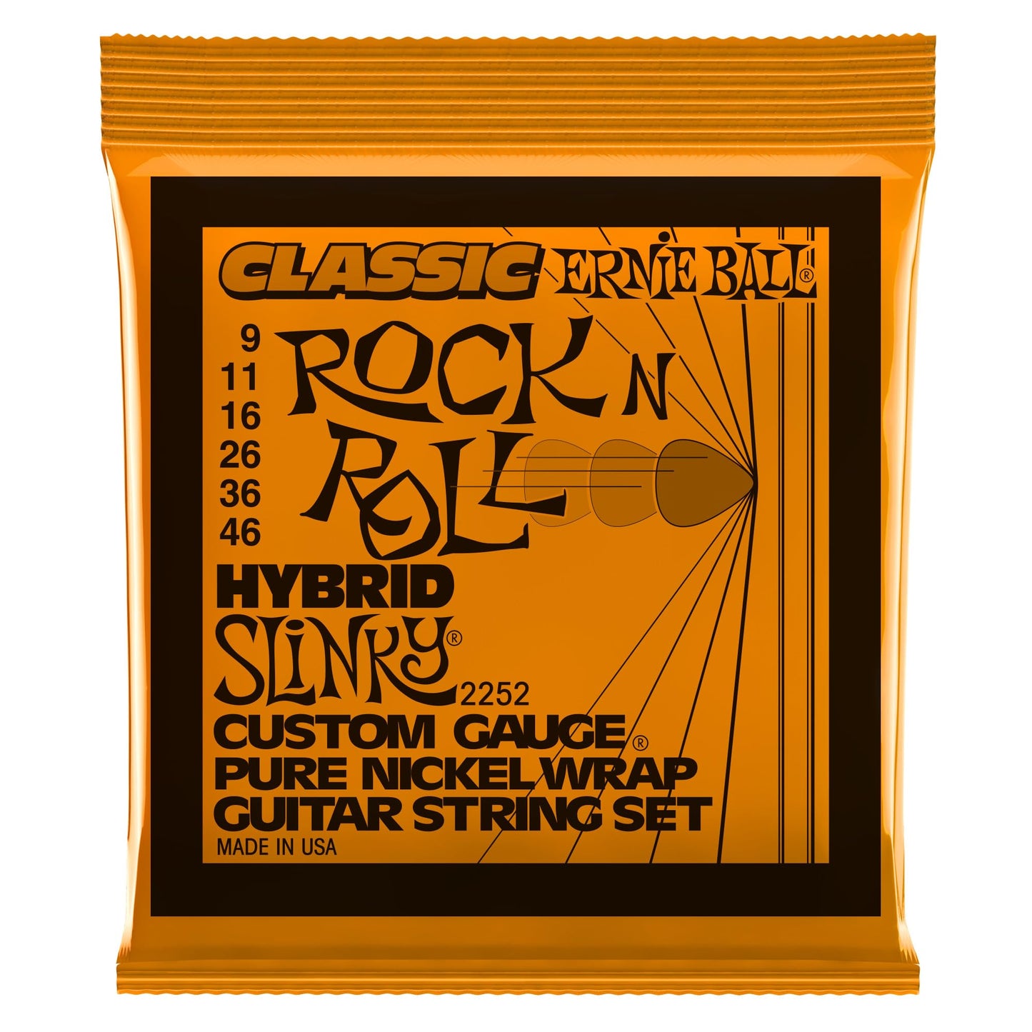 Ernie Ball Hybrid Slinky Classic Pure Nickel Electric Guitar Strings, 9-46 Gauge (P02252)