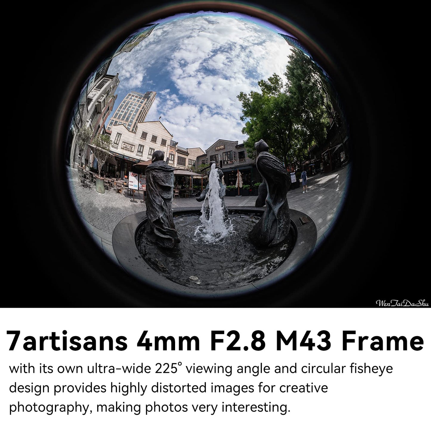 7Artisans 4mm F2.8 Fisheye Ultra Wide Angle Lens Manual Focus Prime Lens Compatible for Fujifilm FX Mount Mirrorless Camera X-T1 X-T2 X-T3 X-T20 X-T30 X-E1 X-E2 X-E3