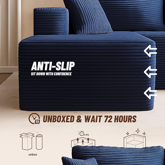 Afuson Cozy Single Seat, Comfortable Seating, No Assembly Required, Blue