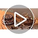 Fyctio Acacia Wood Cake Stand with Lid,12in Round Acrylic Cake Stand with Dome,2-In-1 Reversible Charcuterie Board with Li...