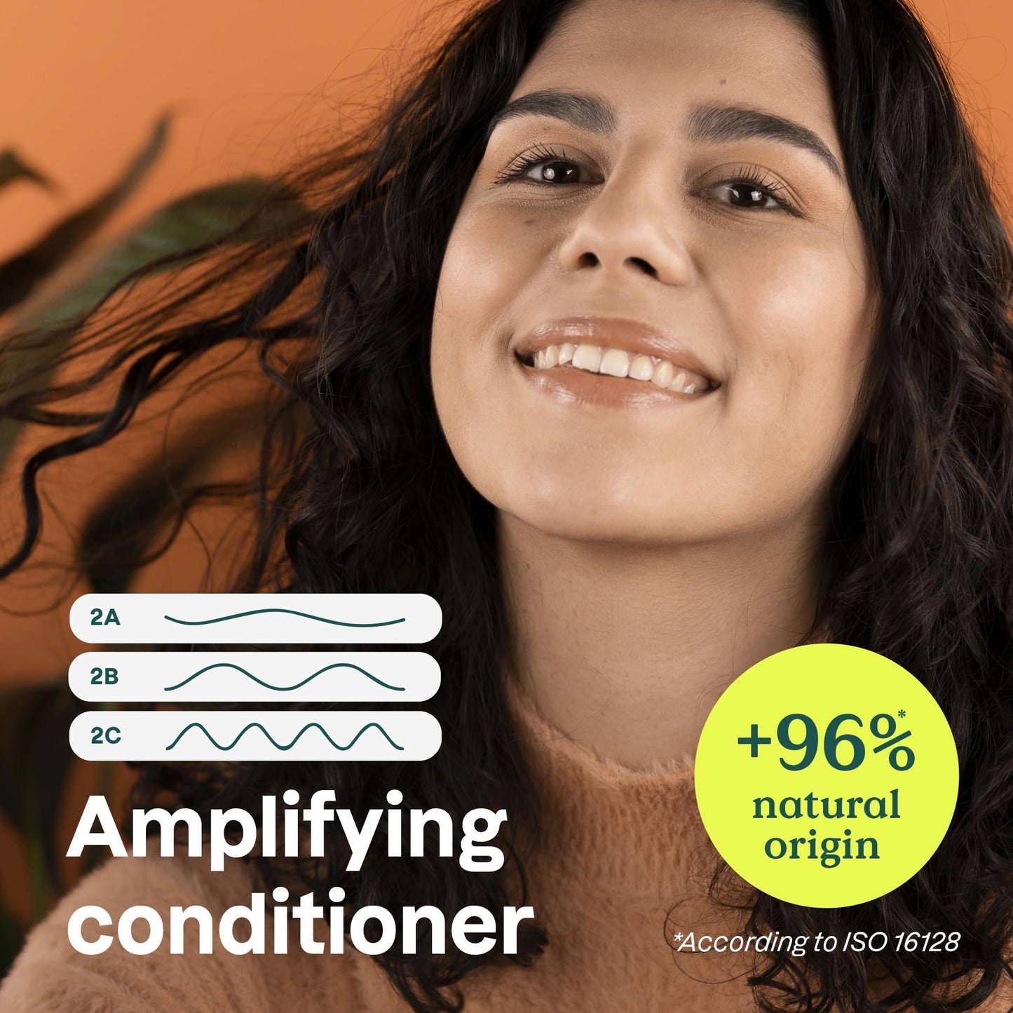 ATTITUDE Amplifying Conditioner for Curly Hair with Coconut Oil, Vegan Detangler and Naturally Derived Ingredients, 2a, 2b, 2c C