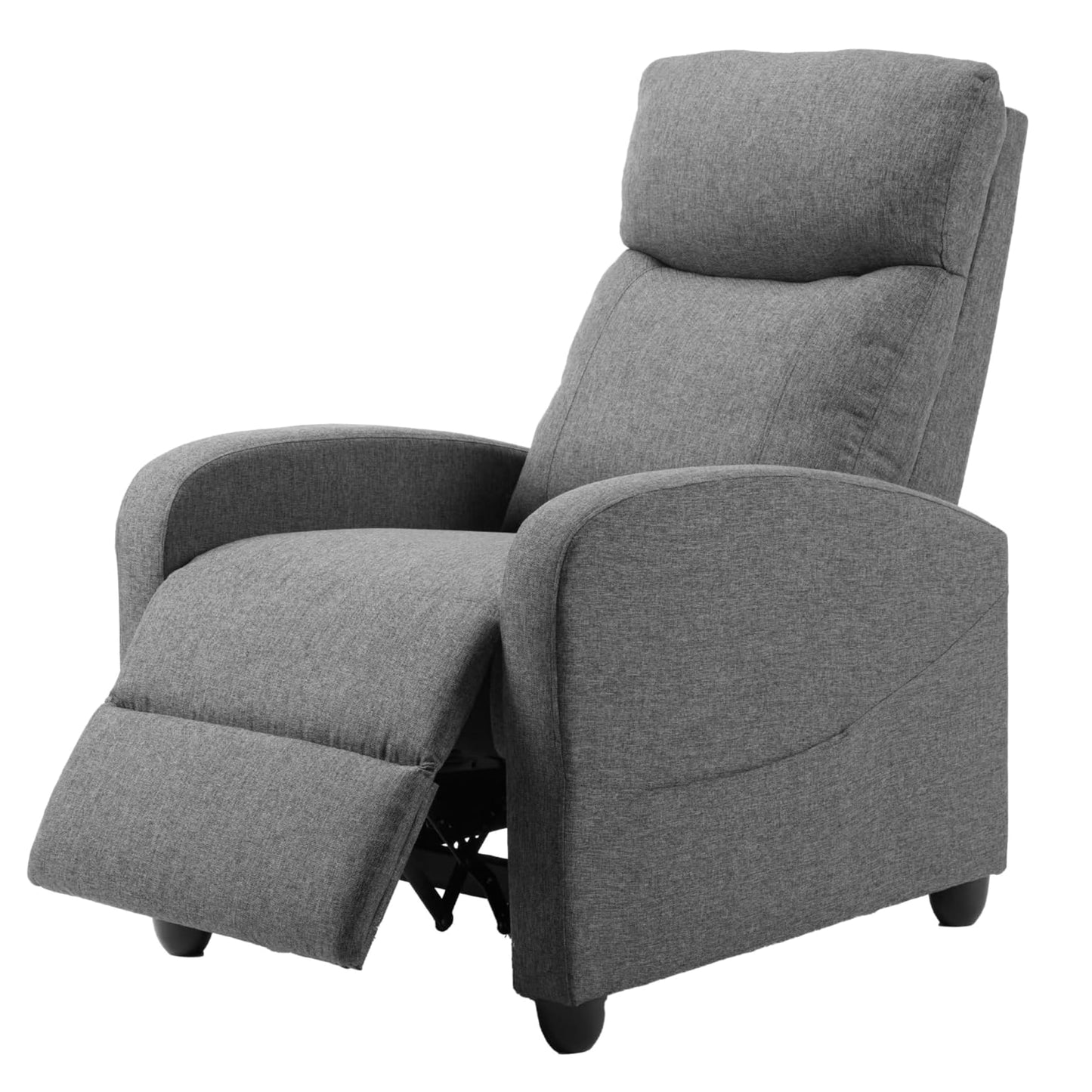HealSmart Adjustable Push Back Recliner Chair, Soft Fabric Lounge Sofa for Reading & Relaxing, Perfect Home Theater Chair for Living Room & Bedroom, Grey