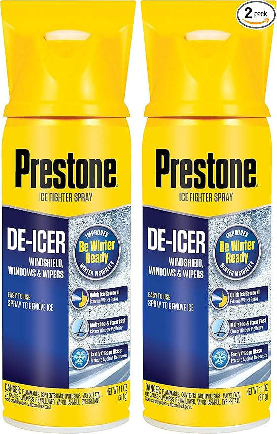 Prestone AS242 Windshield De-Icer - 11 oz. Aerosol (Pack of 2)