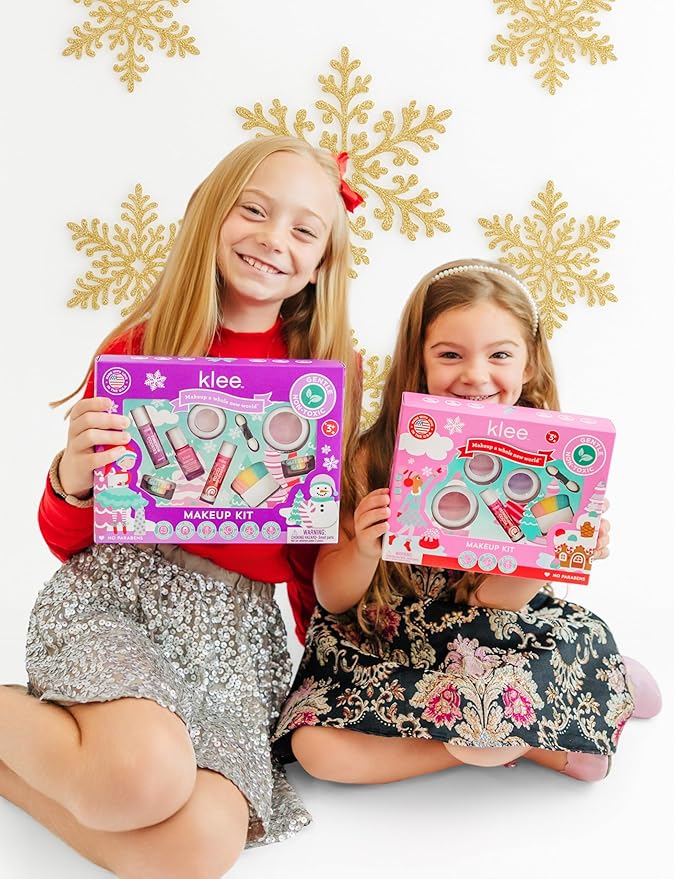 Klee Naturals Holiday Makeup Kit. Gentle and Non-Toxic. Perfect for Kids and Tweens. Made in USA. (Snazzy Santa)