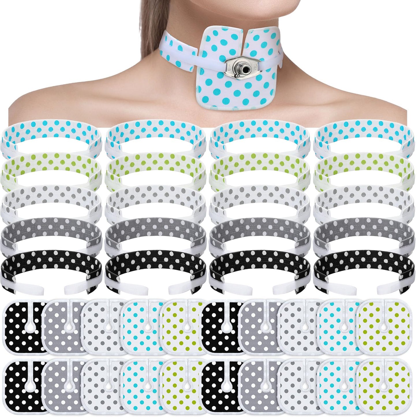 Geiserailie 40 Pcs 20 Sets 4 x 4 Inches Reusable Tracheostomy Dressing Absorbent Soft Tracheo Pads Tracheostomy Supplies for Wound Care