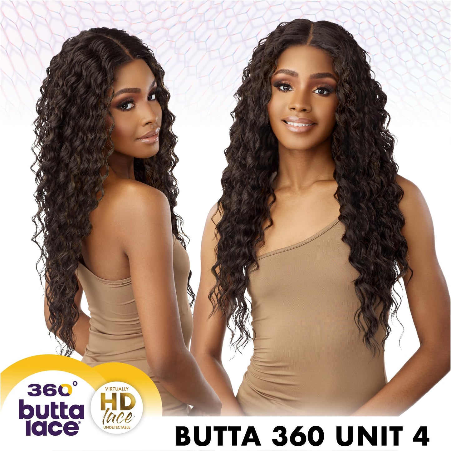 Sensationnel Butta 360 Lace Wigs - Unit 4 Wider Parting 360 Degree Lace Glueless Synthetic Preplucked Hairline (1B OFFBLACK)