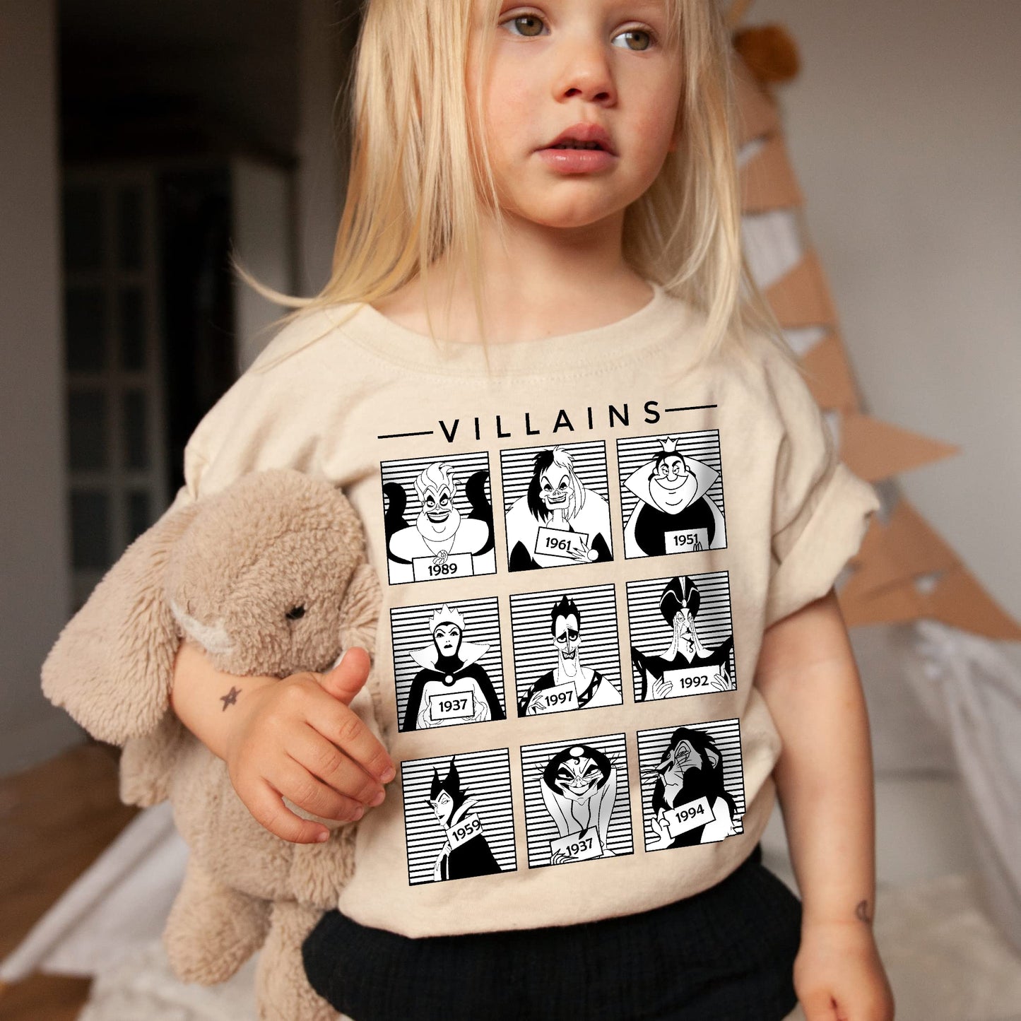 Villains mugshots Halloween shirt cute spooky Halloween toddler shirt cute spooky villain themed shirt baby Halloween onesie (4 toddler)