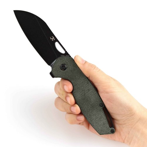 KANSEPT Model 6 Pocket Knives EDC Camping 3.1'' 154CM Material Pocket with Green Micarta Handle Everyday Carry T1022A2