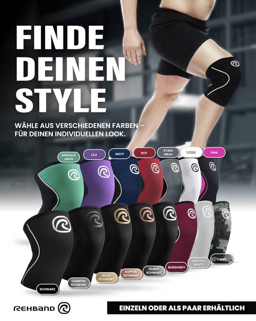 Rehband 5mm Knee Sleeves for Functional Training, Cross-Training & Powerlifting, Weightlifting Knee Support made of Neoprene, Unisex, Colour:Copper/Black - 1 Pair, Size:Small