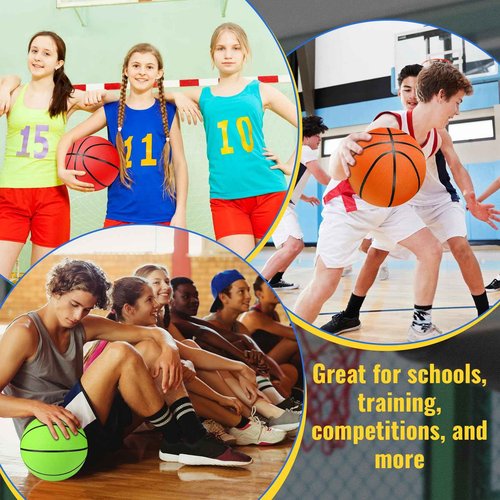 Jerify Size 6 Vibrant Color Basketballs with Textured Surfaces, 12 Pieces, Rubber Material, Suitable for Men, Women and Youth Above 12 Years Old